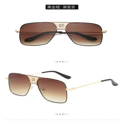 China Fashion sunglasses new creative brand of European and American wild sunglasses business fan metal square fashion trend sunglasses big the same glasses for sale