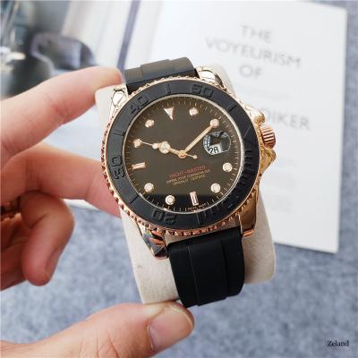 China New Men's Day/Date Luxury Three-needle Rubber Calendar Quartz Watch Business Casual Dress Waterproof Sports Observe for sale