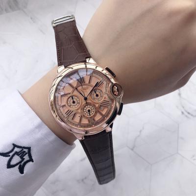 China Multifunctional Day/Date Fashion Watches Quartz Leather High End Chronograph Watches Gifts Stainless Steel Mens Watches for sale