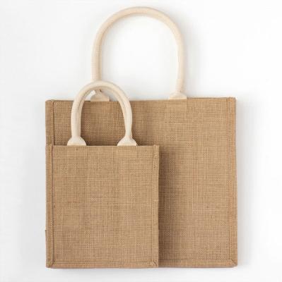 China Eco-Friendly Wholesale Custom Sublimation Biodegradable Natural Black Used Small Jute Colorful Jute Mini Bags For Sale Gifts for sale