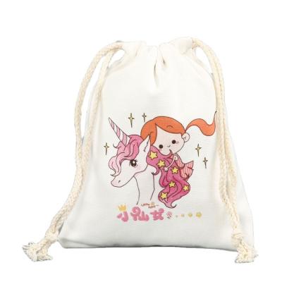 China Eco-friendly Custom Logo Printed Gift Canvas Cotton Double String Shoe Dust Drawstring Tote Bag for sale