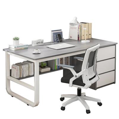 China Office Extendable Simple Table Style Wooden Computer Desk With Metal Table Legs for sale