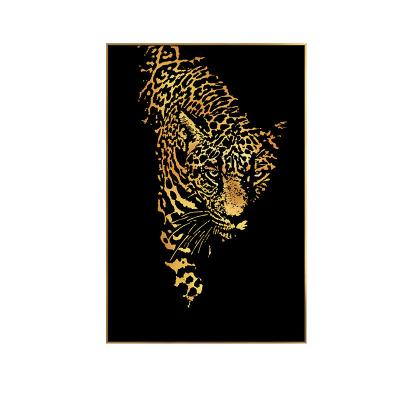 China Modern Modern Three-dimensional Decorative Painting Hotel Hall Club Art Painting Fine Carving Living Room Leopard Wall Hanging Painting for sale