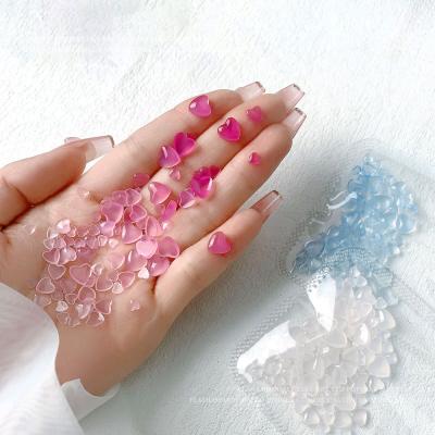 China Trendy Nail Art Decoration Heart Mix 4 6pcs 8mm Clear Color Changing Rhinestone Resin Peach Heart for sale