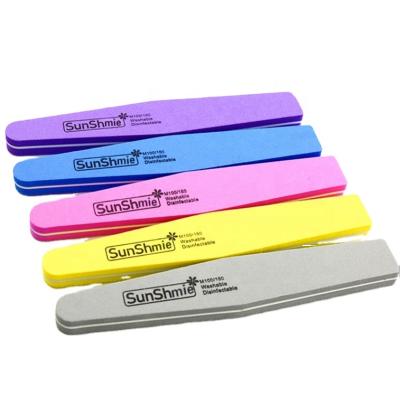 China 3D Double Side Nail Folder 100 Thick Leather Nail Files Emery Nail File Sponge Buffer 180 Colorful Sanding Block for sale