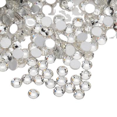 China Flatback SS3 - SS40 Clear Crystal FlatBack Glass Rhinestones White Non-HotFix For Nail Art Decorations for sale