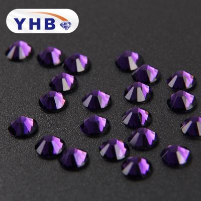 China Flatback Purple Velvet Hotfix Custom Luxury Rhinestones Crystal Stone Acrylic Gem Online YHB for sale