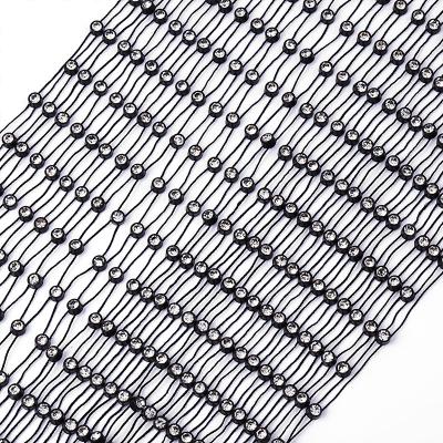 China Wholesale Pointback 10 Yards StretchIron On Mesh Banding Chain For Garment Accessories Rhinestone Difficulty Crystal Trimmings Banding Chain Hot for sale