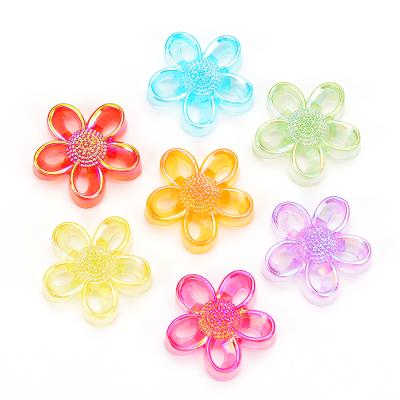 China Flatback Petal Flower ABS Acrylic Cabochon Crystal Jewelry Making Decoration For DIY Hairpin Accessories for sale