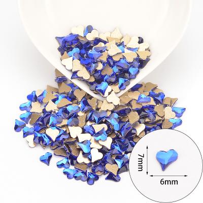 China Wholesale Glossy Blue Rhinestone Glass Rhinestone Resin Glossy Profiled Non-thermal Repair DIY Rhinestone Flat Back Crafts for sale