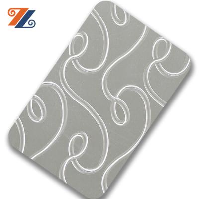 China KTV And Stage Decoration ASTM Standard SUS Stainless Steel Sheet With Surface 3D Laser For Wall Decoration for sale