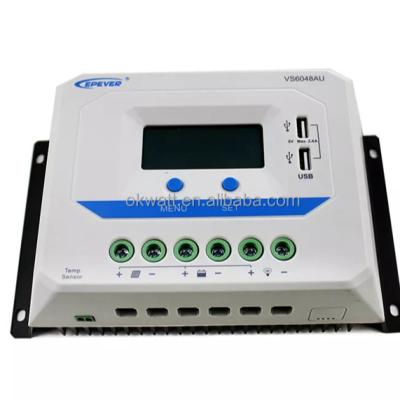 China Automatic Solar Charger Controller 12V 24VDC 60A PWM Controller Max PV Open Circuit Voltage 96V VS6048AU for sale