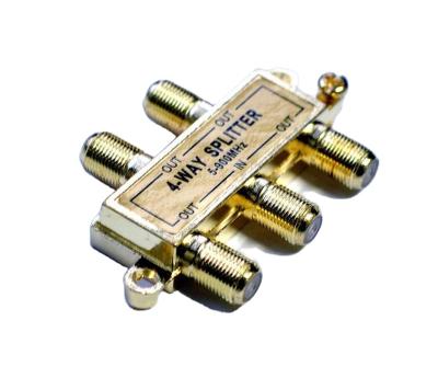 China 4 Way CATV 5-900MHz Gold Plated Splitter , Heat Sealing LD60030 for sale