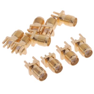 China SMA Female SMA RF Connectors 1.6mm SMA Female Solder Nut Edge PCB Cut Straight Mount RF Connectors for sale