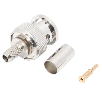 China RF Crimp To BNC Male RG59 Coaxial Connector Adapter Bnc Male 3-Piece Coaxial Crimp for sale