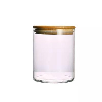 China Factory Supply Sustainable Direct Bamboo Lid 280ml Nut Grain Sealed Food Jar for sale