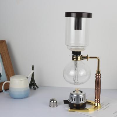 China Sustainable Top Grade Siphon Coffee Maker Rose Gold Balancing Belgian Coffee Brewer for sale