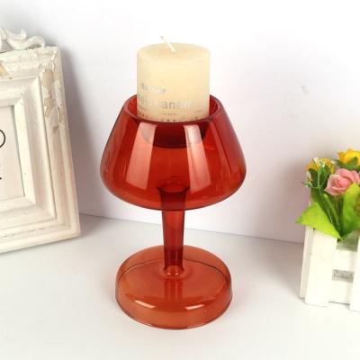 China Wholesale high-end style home ornaments factory products quality factory decoration borosilicate wine glass candle holder for sale