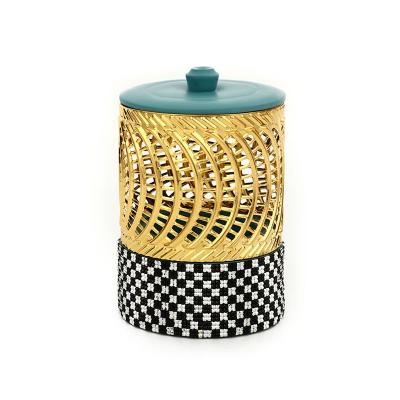 China Chinese Black and White Combination Ceramic Aromather Checkerboard Incense Geometry Stereo Censer Censer for sale