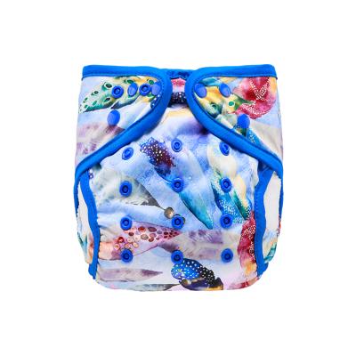 China Bulk Waterproof Custom Printed Suede Double Gusset Cloth Newborn Diaper Cover for sale