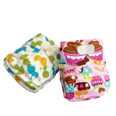 China Cotton+Polyester PUL with 2mil Thick TPU Film CBM107A Printed Waterproof Cloth Diaper Baby Cloth Diaper Reusable Cotton One Size Pocket for sale