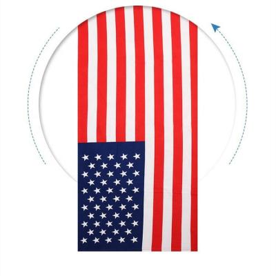 China Custom Reactive American Flag QUICK DRY Sublimated Print Microfiber Beach Towel Large for sale