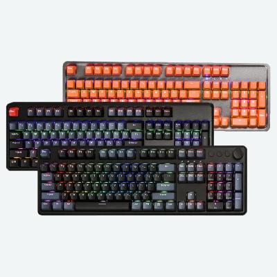 China Playing Games OEM ODM Customize ISO 105key Mechanical Layout RGB Gaming Keyboard With LED Side Light for sale