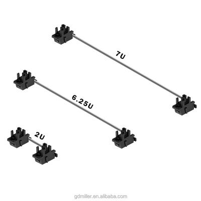 China Factory Price PCB Plate Mount Mechanical Stabilizers with Black Housing and Silver Plated Wire Stainless Steel for Mechanical Keyboard for sale