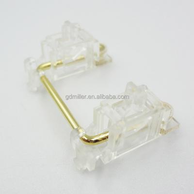 China Metal gold plated wire stabilizers plate mounted with transparent housing for mechanical keyboard 2U 6.25U 7U for sale