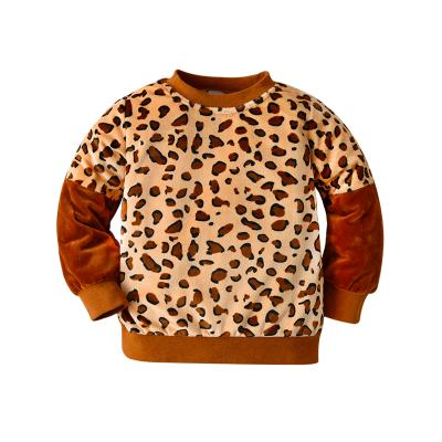 China New Design Windproof Leopard Printing Casual Kids Long Sleeve Clothes Winter For Boys Baby Sweater for sale