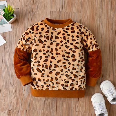 China New Design Leopard Print Windproof Autumn Winter Baby Clothes Winter Casual Sweater For Baby Boy With Fleece for sale