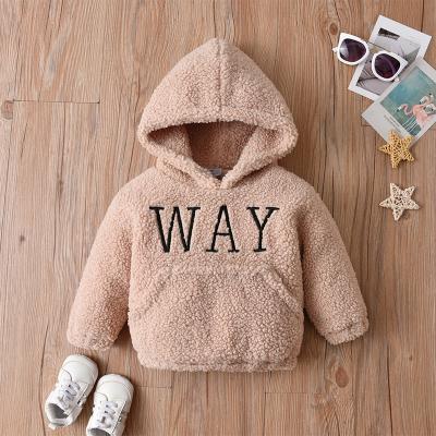 China Autumn Winter Baby Letter Hoodie Factory Wholesale Price Long Sleeve Casual Warm Kids Windproof Children's Hooded Clothes for sale