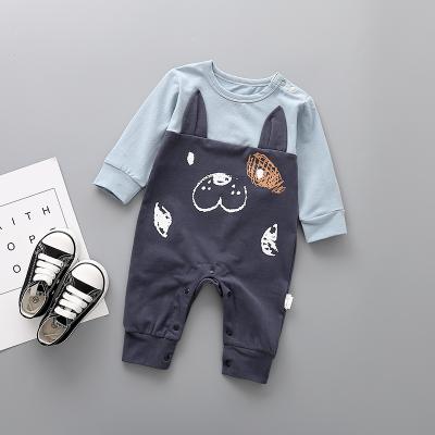 China New Summer 2022 Cotton Infant Romper Cotton Short Sleeve Jumpsuit Baby Overalls Newborn Turn-down Collar Infant Romper for sale