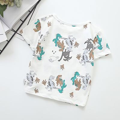 China Cartoon Anti-Shrink Pattern Dinosaur Anti-wrinkle Factory Wholesale Price Baby Neutral T-shirt for sale