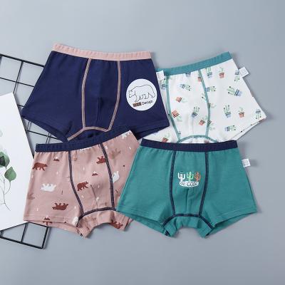 China Best Quality Breathable Comfortable Breathable 4 Piece Underwear Panties Kids Cotton Boxer Brief for sale