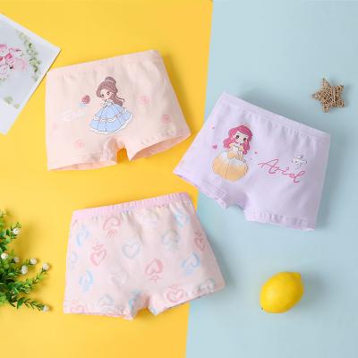 China 3 Pieces Cartoon Breathable Cheap Underwear For Kids Cotton Panties Kids Girl Breathable Boxer Briefs for sale