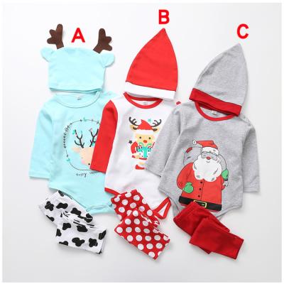 China Premium Quality Three Pants Suit Anti Shrink Hat Boy Cute Baby Christmas Clothes for sale