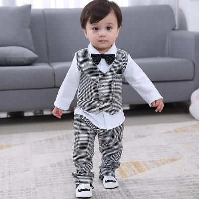 China New Arrival Premium Quality Autumn Detachable Bow Tie Kids Dress Anti-Shrink Dress For Baby Boy for sale