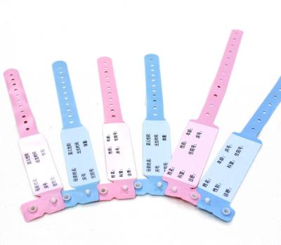 China Waterproof Cheap Disposable Plastic Handwritten PVC Write-on ID Wristband Hospital ID Wristbands for sale