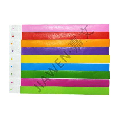 China Waterproof Cheap Coated Sports Festival Event Color Tyvek Wristbands Disposable Adhesive Paper Wristband for sale