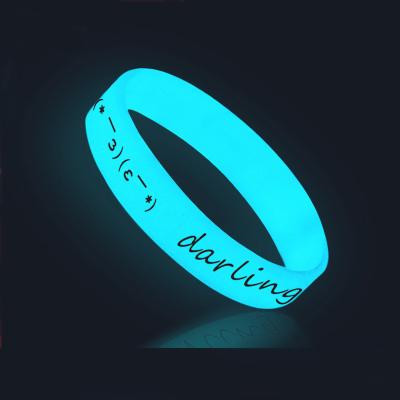 China ID Solution Wholesale Fashion Custom Logo Silicone Wristband Glow Overnight For Event for sale