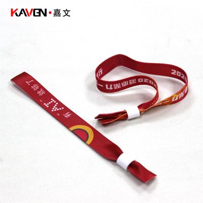 China Custom China Festival Event Cloth Sublimation Printed Wrist Band Music Band Festival Cloth Wristband Woven Wristband for sale