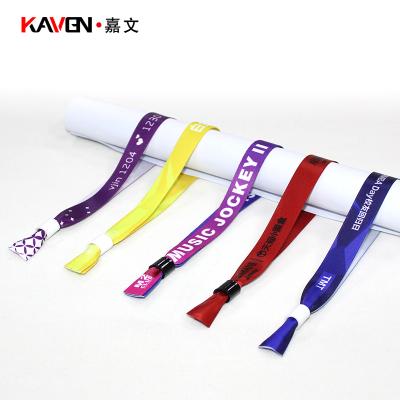 China Disposable Thermal Transfer Polyester Woven Wristband Single Woven Event Admission Printed Woven Wristband for sale