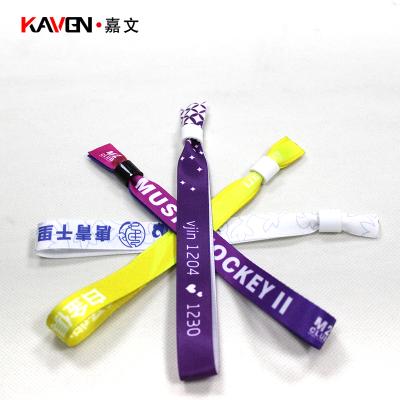 China China Custom Colored Fabric Ribbon Wristband Disposable Event Admission Woven Wristband for sale