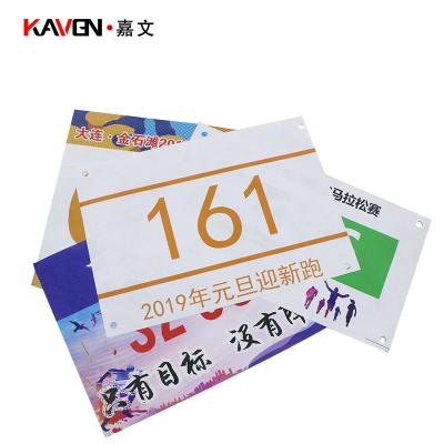 China Wholesale Waterproof Tyvek Paper Marathon Running Bib Stock Number for sale