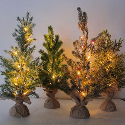 China New plastic christmas tree minitree nuevo mini pvc pvc pe pet led mini navidad arboles gift ornaments decoration for sale