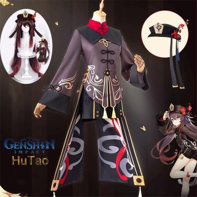 China Uniform Gear Set Genshin Impact Hutao Cosplay Costume Wig Cosplay Anime Uniform Game HU Tao Chinese Style Halloween Costumes For Women for sale