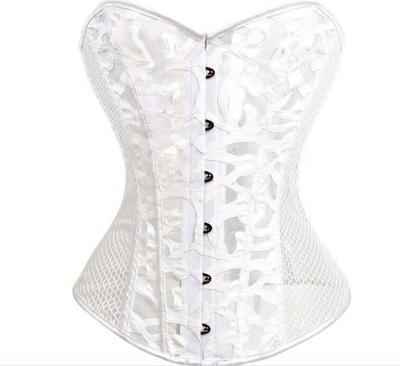 China Vintage Victorian White Bridal Corset Vest Breathable Lace Up Mesh Corset Ultra-Thin Seamless Breathable Corset for sale