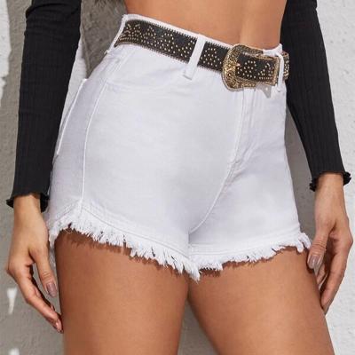 China Tight Stretch Denim Jean Shorts For Women Hot Mini Bottom Lady Viable White Jeans Casual Wear for sale