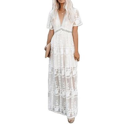 China Anti-Wrinkle Fashion Women Summer Beach Dress New Mini Long Beach Dress New Sexy White Beach Dress Summer for sale